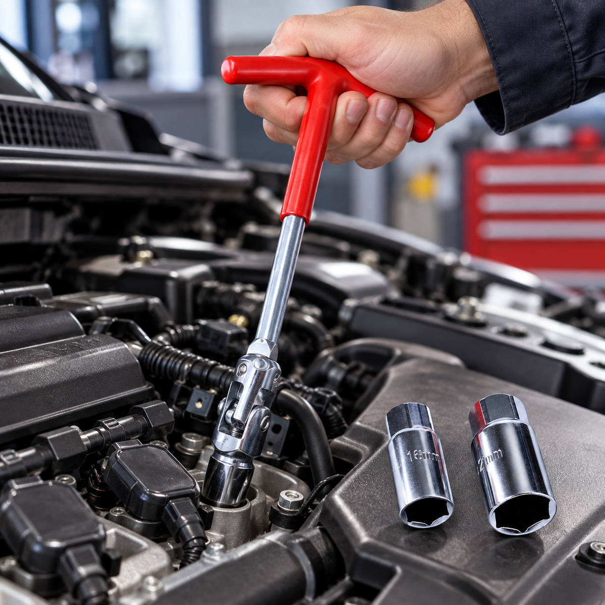 T-Handle Spark Plug Socket Wrench Set