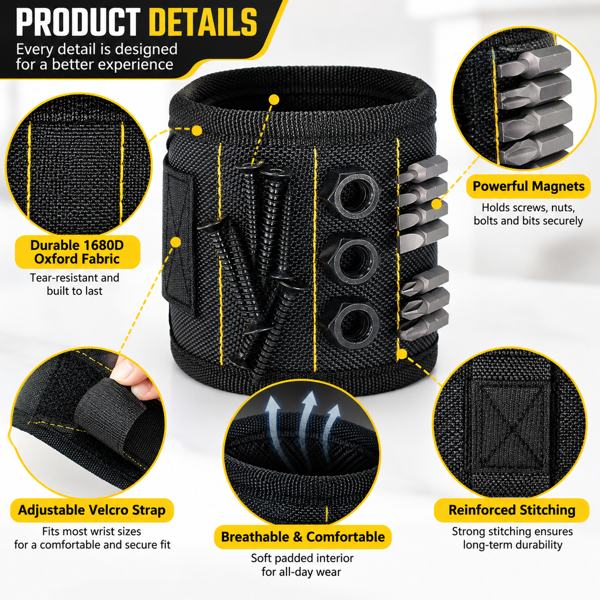 Magnetic Wristband Tool Holder